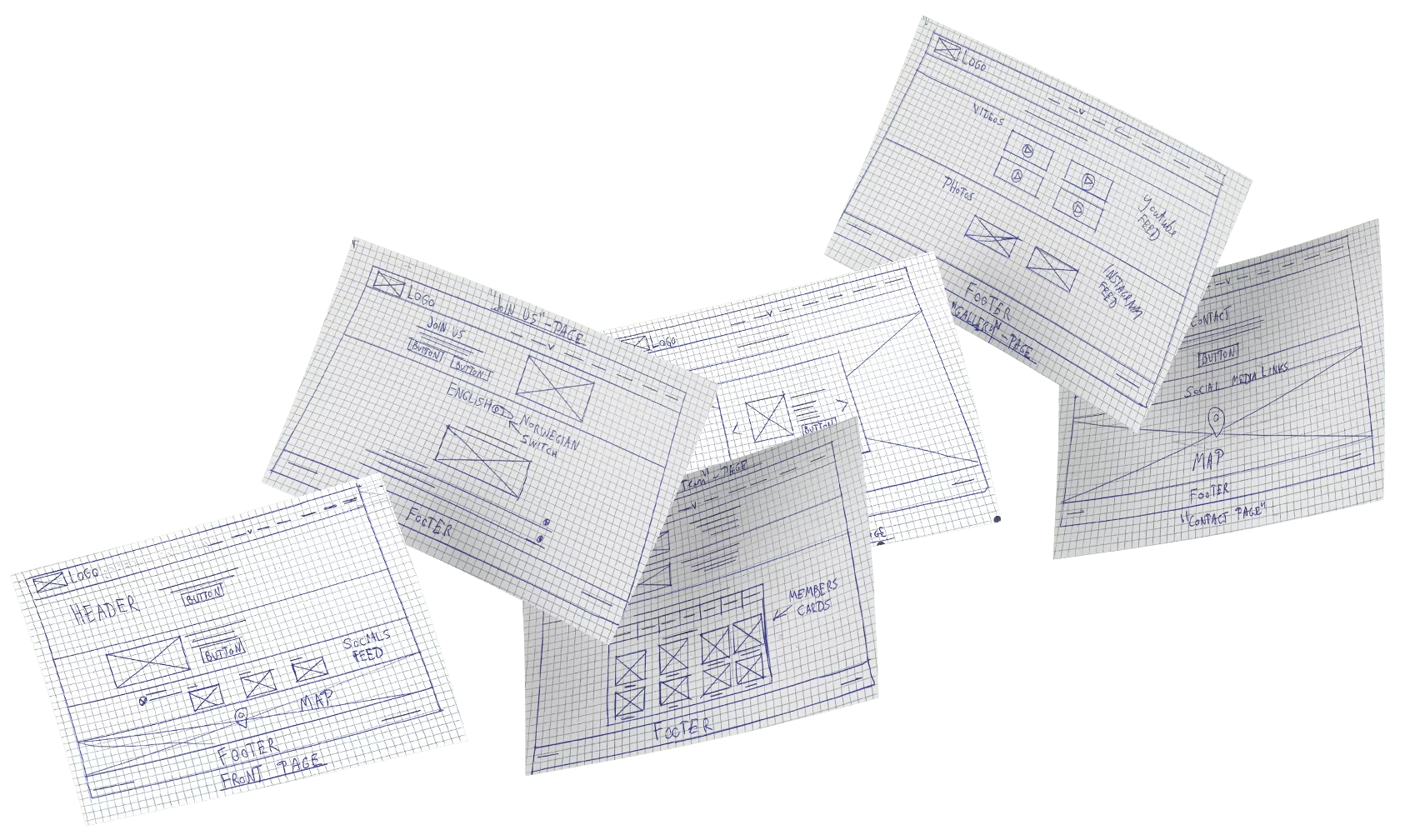 Align Racing Website Paper Wireframes