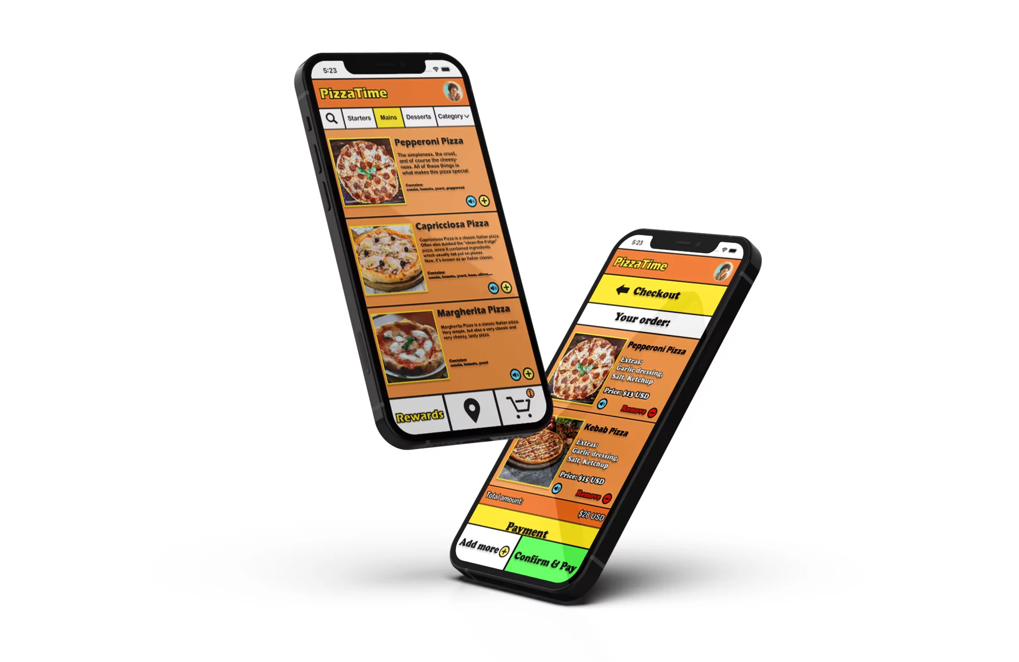 PizzaTime App on phone