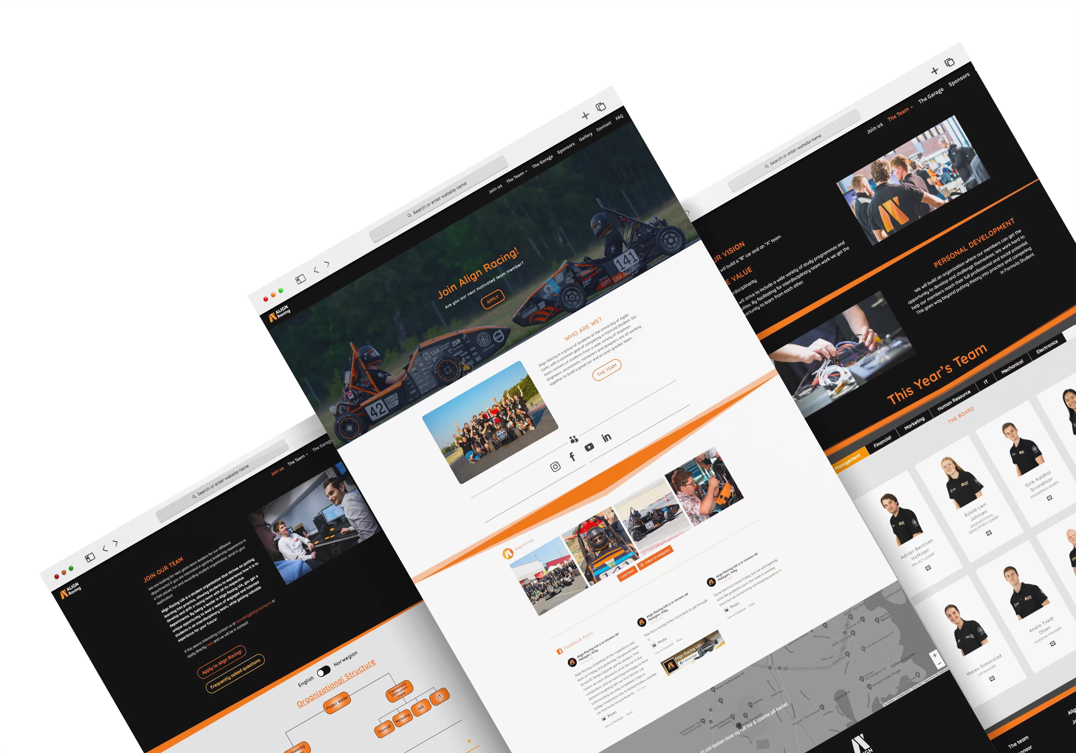 Align racing Website Mockup