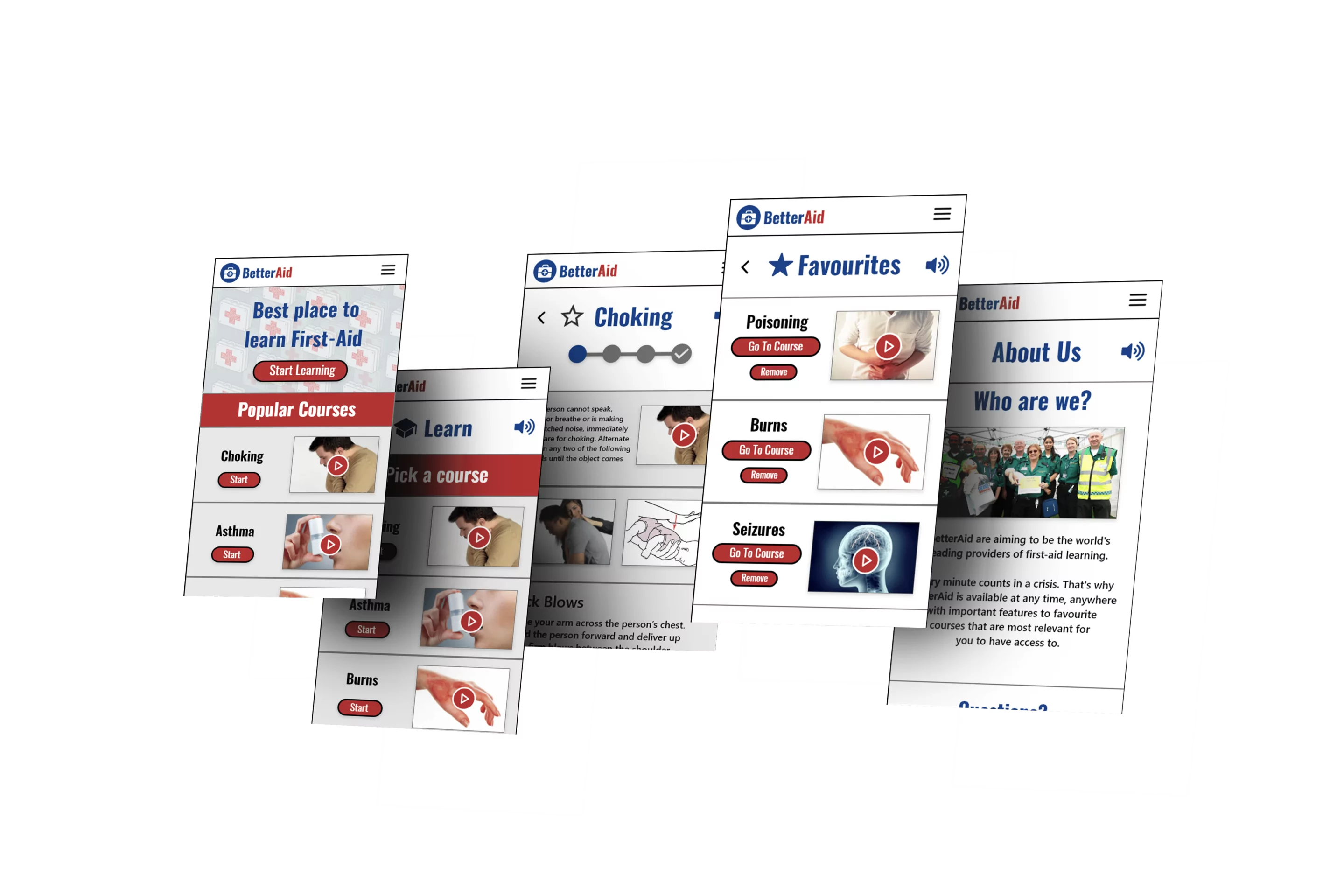 BetterAid Website Mobile Mockups BetterAid Website Mobile Mockups