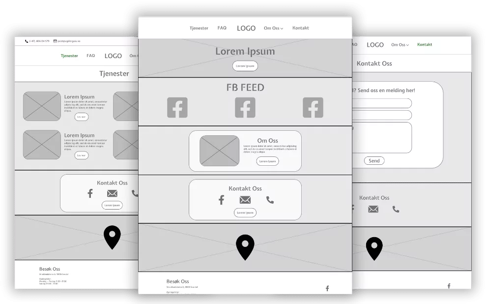 Agder Gass Wireframes